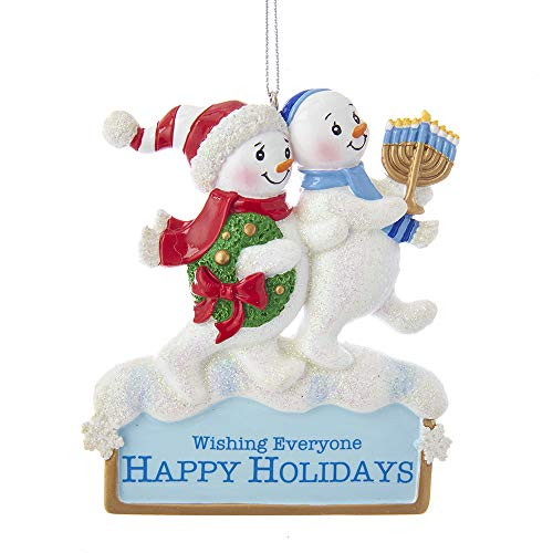Kurt Adler Resin Hanukkah Snowman Ornament 4" Standard