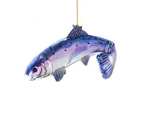 Kurt Adler 4.75-inches Tall Noble Gems Glass Salmon Ornament