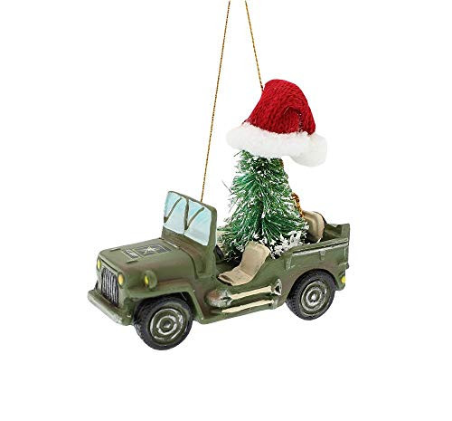 Kurt Adler U.S Army Vehicle with Christmas Tree Ornament