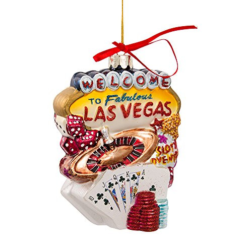 Kurt Adler C4056 Las Vegas Glass Cityscape Ornament, 5-1/2-Inch