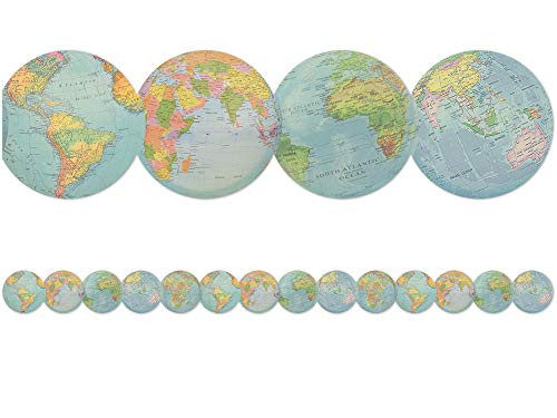Teacher Created Resources Travel The Map Globes Die-Cut Border Trim Teacher Created Resources Travel The Map Globes Die-Cut Border Trim