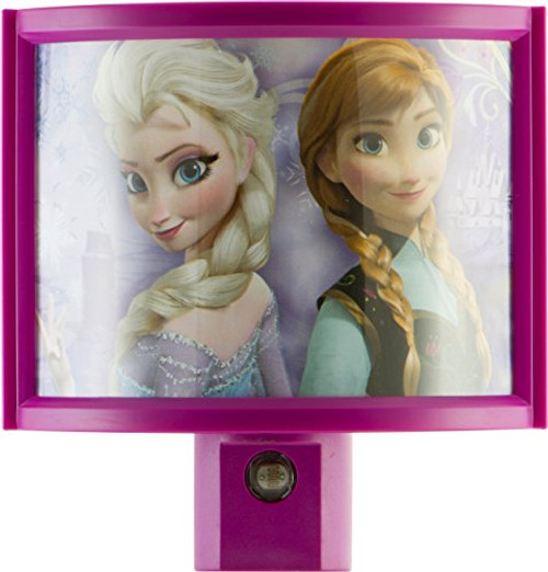 Jasco 13378 Frozen LED Plug-In Night Light, Pink/Purple, Wraparound Shade, Light-Sensing, Auto On/Off, Disney Characters Elsa and Anna Jasco 13378 Frozen LED Plug-In Night Light, Pink/Purple, Wraparound Shade, Light-Sensing, Auto On/Off, Disney Characters Elsa and Anna