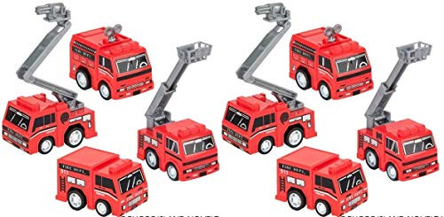 HAPPY DEALS ~ Pull Back Friction Fire Trucks and Ladder Trucks - Bulk Class Pack of 24