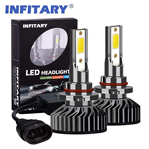 INFITARY-Headlight Bulbs 9005 HB3 LED 64W 6500K 8000LM IP67 Waterproof 1 Pair