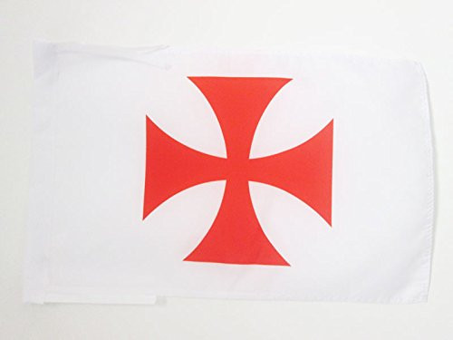 AZ FLAG Templar Order Flag 18'' x 12'' Cords - Catholic Small Flags 30 x 45cm - Banner 18x12 in