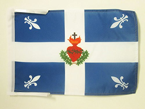 AZ FLAG Quebec Carillon-Sacré-Coeur Flag 18'' x 12'' Cords - French Canadian Roman Catholic Small Flags 30 x 45cm - Banner 18x12 in