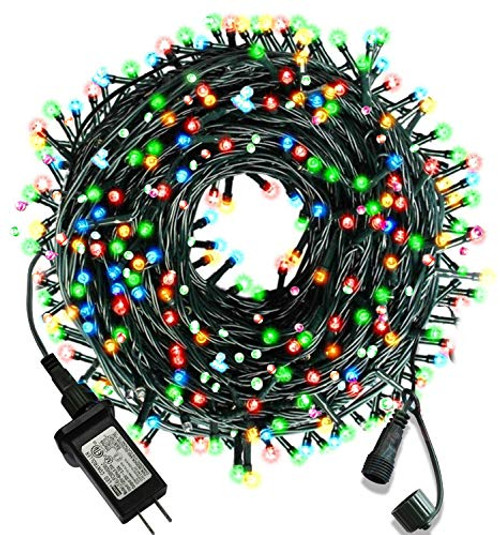 105ft 300 LED Christmas String Lights, End-to-End Plug 8 Modes Christmas Lights - UL Certified - Outdoor Indoor Fairy Lights Christmas Tree, Patio, Garden, Party, Wedding, Holiday, (Colored)