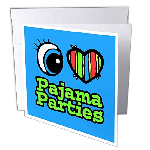 3dRose Bright Eye Heart I Love Pajama Parties - Greeting Cards, 6 x 6", Set of 12 (gc_106352_2) 3dRose Bright Eye Heart I Love Pajama Parties - Greeting Cards, 6 x 6", Set of 12 (gc_106352_2)