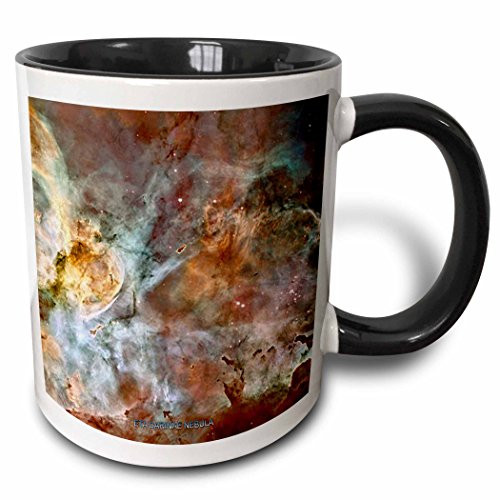 3dRose mug_76816_4"Galaxy and Nebula - Eta Carinae Nebula by NASA Hubble Telescope" Two Tone Black Mug, 11 oz, Multicolor