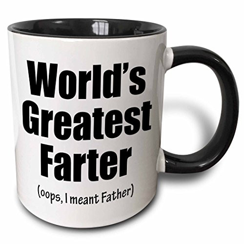 3dRose Worlds Greatest FarterOops I Meant Father Black Two Tone Mug, 11 oz 3dRose Worlds Greatest FarterOops I Meant Father Black Two Tone Mug, 11 oz