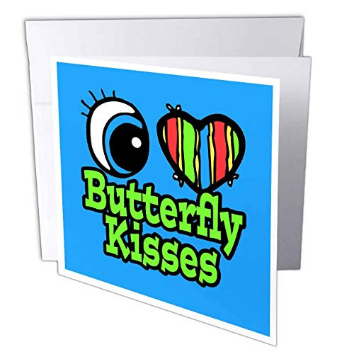 3dRose Bright Eye Heart I Love Butterfly Kisses Greeting Cards, 6" x 6", Set of 6 (gc_105920_1) 3dRose Bright Eye Heart I Love Butterfly Kisses Greeting Cards, 6" x 6", Set of 6 (gc_105920_1)
