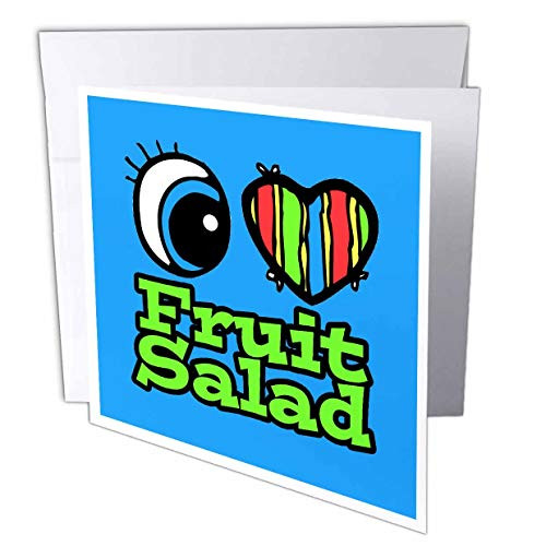 3dRose Bright Eye Heart I Love Fruit Salad Greeting Cards, 6" x 6", Set of 12 (gc_106100_2) 3dRose Bright Eye Heart I Love Fruit Salad Greeting Cards, 6" x 6", Set of 12 (gc_106100_2)
