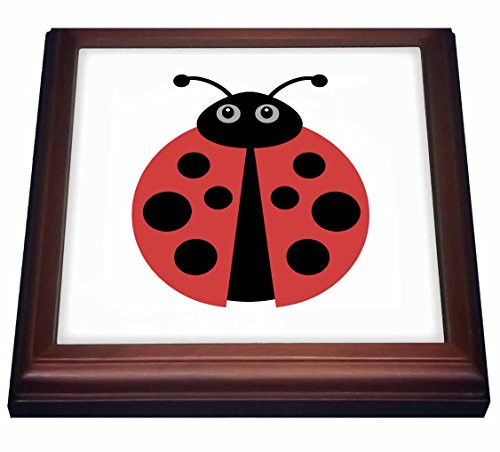 3dRose Cute Cartoon Ladybug Trivet with Ceramic Tile, 8" by 8", Brown 3dRose Cute Cartoon Ladybug Trivet with Ceramic Tile, 8" by 8", Brown