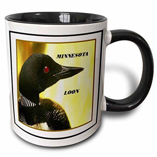 3dRose mug_50909_4"Minnesota State Bird The Loon" Two Tone Black Mug, 11 oz, Multicolor