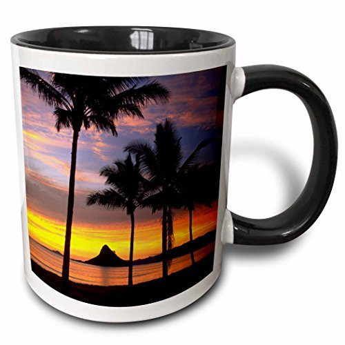 3dRose Chinamans Hat, Kaneohe Bay, Oahu, Hawaii-US12 DPB0103-Douglas Peebles Two Tone Mug, 11 oz, Black/White 3dRose Chinamans Hat, Kaneohe Bay, Oahu, Hawaii-US12 DPB0103-Douglas Peebles Two Tone Mug, 11 oz, Black/White
