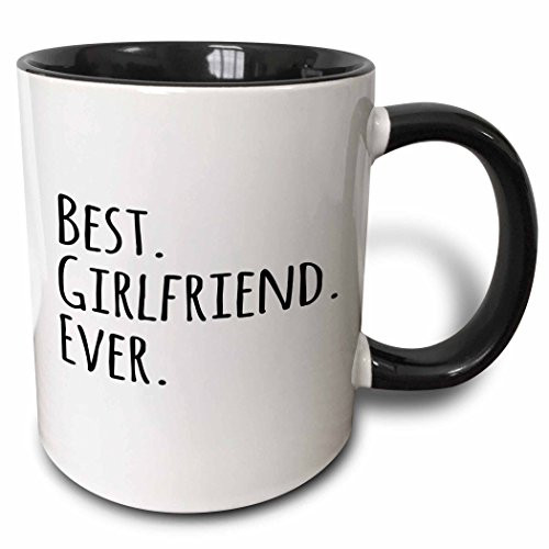3dRose Best Girlfriend Ever Mug, 11 oz, Black