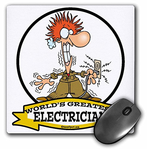 3D Rose"Funny Worlds Greatest Electrician Cartoon" Matte Finish Mouse Pad - 8 x 8" - mp_103149_1 3D Rose"Funny Worlds Greatest Electrician Cartoon" Matte Finish Mouse Pad - 8 x 8" - mp_103149_1