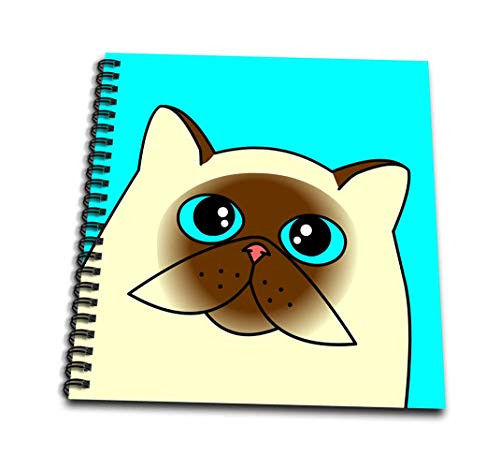 3dRose Curious Cat Himalayan Eyes Blue-Mini Notepad, 4 by 4-inch (db_31220_3)