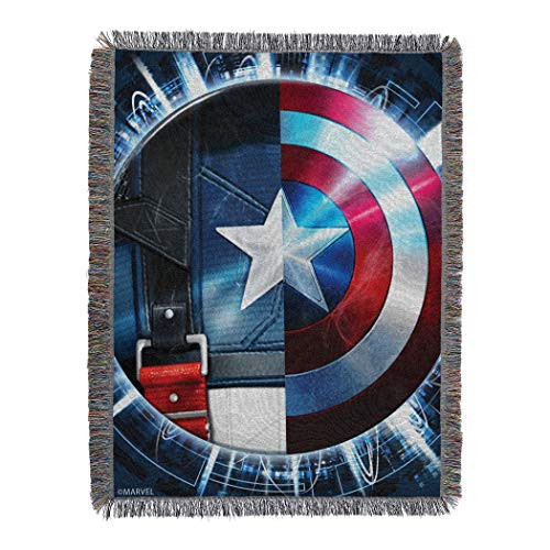 Marvel Captain America, "Star Agent" Woven Tapestry Throw Blanket, 48" x 60", Multi Color