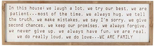 Creative Co-Op "In this house" Wood Framed Wall Décor