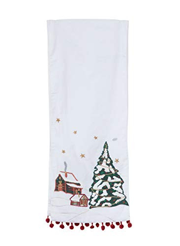 Creative Co-op Cotton Embroidered Table Runner, Multicolor