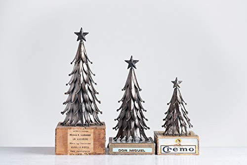 Creative Co-op Crackled Silver Metal Christmas Tree