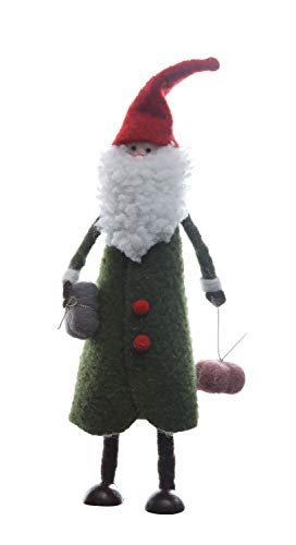 Creative Co-op Wool Santa Decoration Figures and Figurines, Red
