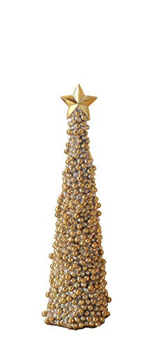 Creative Co-op Resin Cone Tree with Star Figurine, Gold