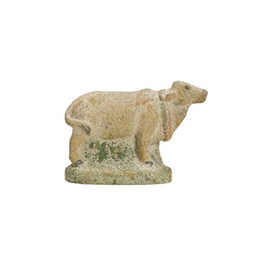 Creative Co-op Vintage Reproduction Grey Magnesia Cow Distressed Finish Figures and Figurines
