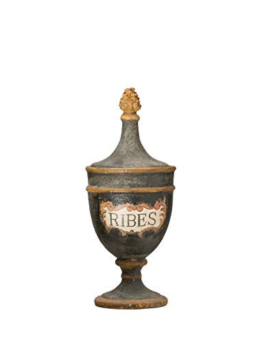 Creative Co-op Vintage Reproduction Ribes Black Magnesia Pharmacy Urn Decorative Accents, Medium