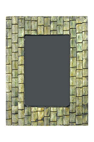 Creative Co-Op DF2487 Bone & Wood (Holds 4" x 6" Photo) Picture Frame, Green