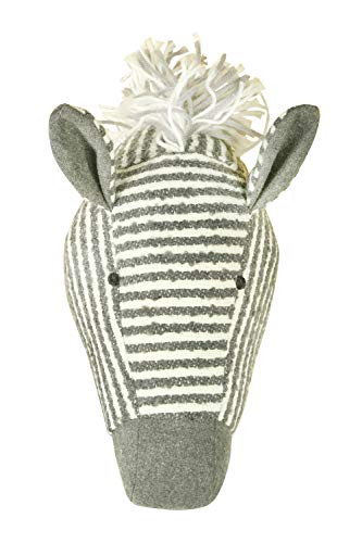 Creative Co-op Wool Blend Zebra Head Wall Décor, Grey