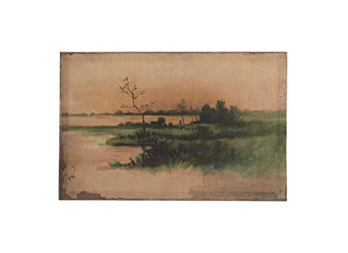 Creative Co-op 18" W Landscape Vintage Reproduction Canvas Wall Décor, Green