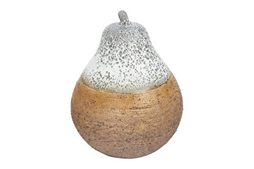 Creative Co-op 7" H Stoneware Pear Figurine with Reactive Glaze Finish (Each one Will Vary) Décor, Multicolor