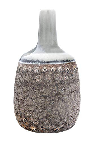 Bloomingville 8" H Stoneware Bud Long Neck & Crackle/Reactive Glaze Finishes (Each one Will Vary) Vase, Green