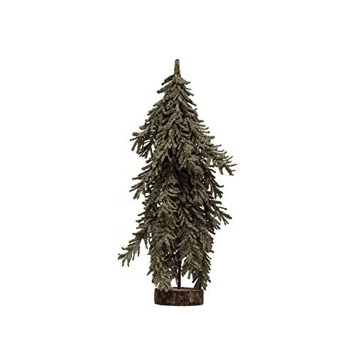 Creative Co-op 18" Foam Bead Wood Base Trees, Natural