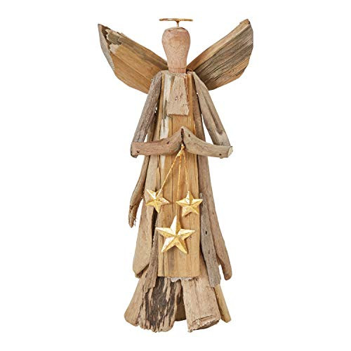 Creative Co-op Handmade Driftwood Gold Stars (Each one Will Vary) Angels, Natural