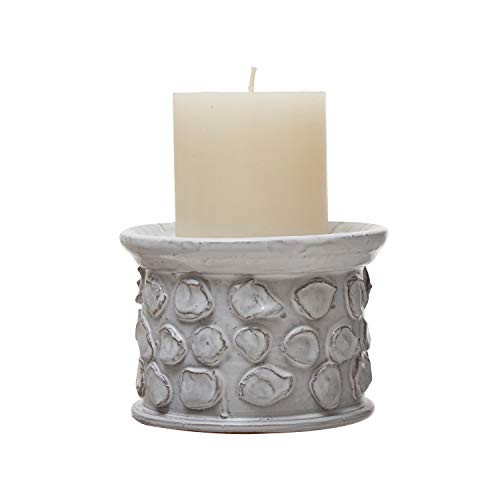 Creative Co-op White Terra-Cotta Candle Holder