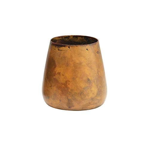 Creative Co-op Antique Brass Pillar Candle Holder