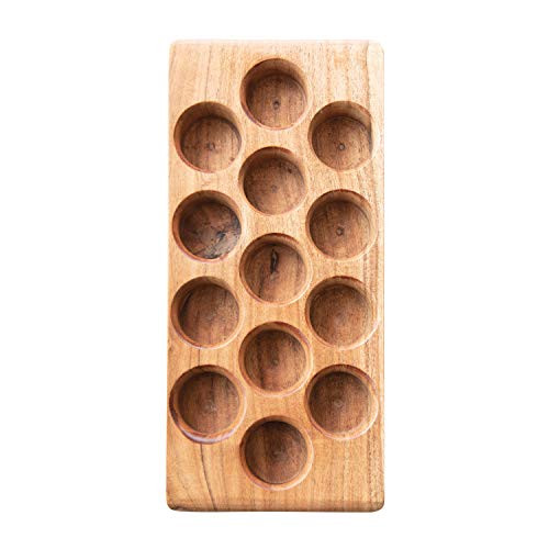 Creative Co-op Acacia Wood Egg Tray, Natural