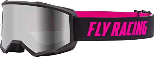 Fly Racing Zone with Post Youth Off-Road Motorcycle Goggles - Black/Pink/Silver Mirror/Smoke/One Size