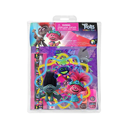 Innovative Designs Trolls World Tour Stationary School Supplies Set with Erasers, Notebook & More