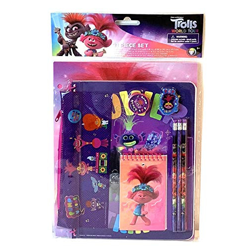 Innovative Designs Trolls World Tour School Supplies Set with Pencil Case, Notebook, Pencils + More!