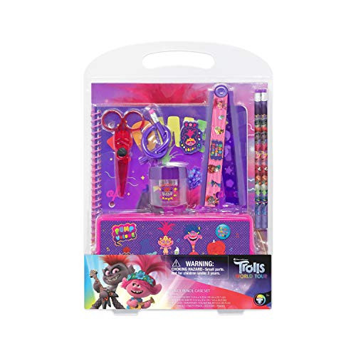 Trolls World Tour School Supplies Set with Pencil Case, Notebook, Folder & More - 10 Pc. Set