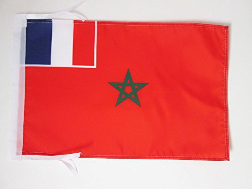 AZ FLAG French Protectorate in Morocco 1912-1956 Flag 18'' x 12'' Cords - Historic maroccan Small Flags 30 x 45cm - Banner 18x12 in