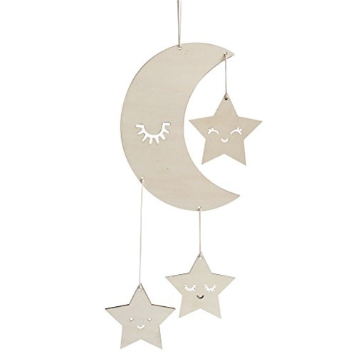 BESTOYARD Nursery Ceiling Mobile Moon Stars Ceiling Hanging Decorations for Baby Shower Baby Nursery Room