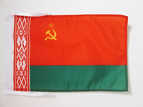 AZ FLAG Byelorussian Soviet Socialist Republic Flag 18'' x 12'' Cords - Byelorussia SSR Small Flags 30 x 45cm - Banner 18x12 in