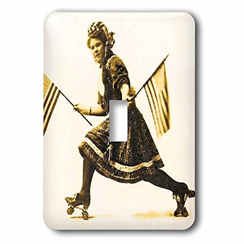 3dRose LSP_246026_1 Patriotic American Roller Skating Suffragette Vintage Early 1900s Single Toggle Switch