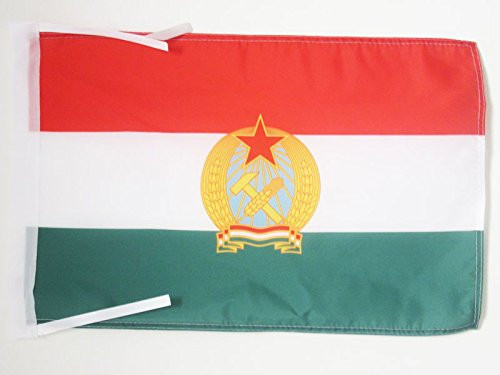 AZ FLAG Hungarian People's Republic 1949-1956 Flag 18'' x 12'' Cords - Socialist Hungary Small Flags 30 x 45cm - Banner 18x12 in