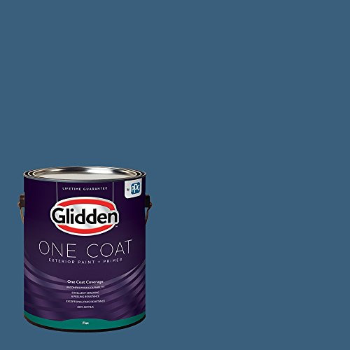 Glidden Exterior Paint + Primer: Blue/Chinese Porcelain, One Coat, Flat, 1-Gallon